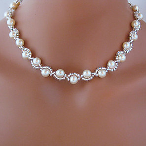 Collana di fili - Perle finte Bianco Collana Gioielli Per Matrimonio, Feste, Quotidiano, Casual