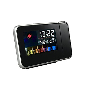 Huishoudelijke projectie wekker met temperatuur en vochtigheid display
