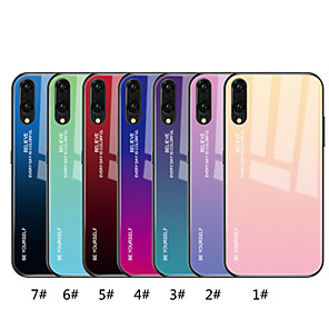 Custodia Per Huawei P20 Pro / P20 lite A specchio / Fantasia / disegno Per retro Colore graduale e sfumato Resistente Vetro temperato per Huawei P20 / Huawei P20 Pro / Huawei P20 lite